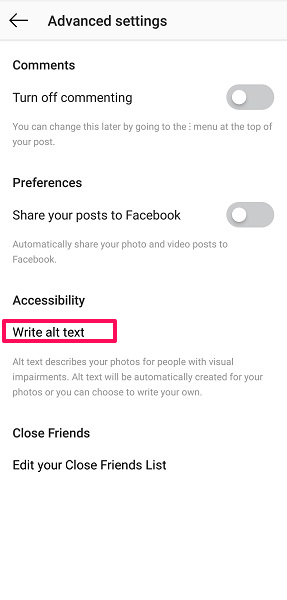 Skriv Alt-text för inlägg - Instagram tips och tricks