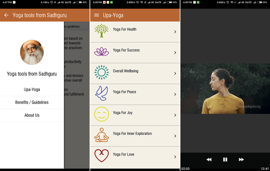 Yogaverktyg från Sadhguru - bästa yogaapparna iOS