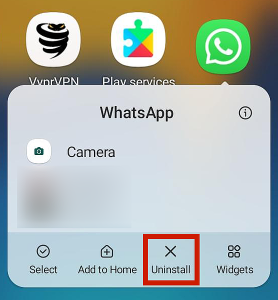 Απεγκατάσταση του whatsapp στο android