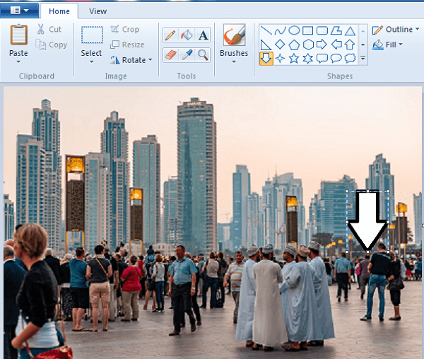 Hinzufügen von Pfeilen zu Bildern unter Windows