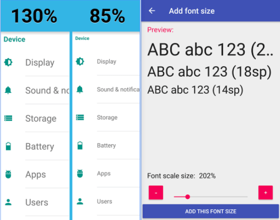 aplikacje dla dużych czcionek na Androida -duża czcionka