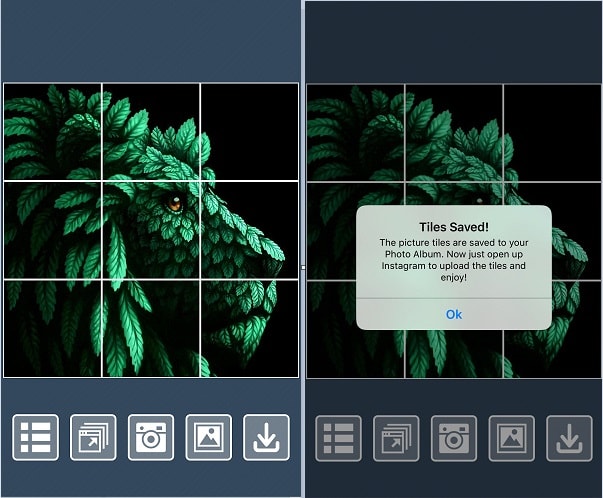 Instagram 網格視圖的應用程序 - 磁貼