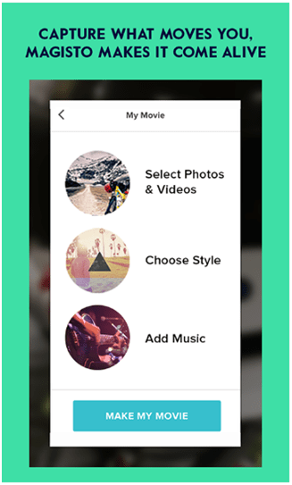 비디오 클립에 음악을 추가하는 앱 - magisto