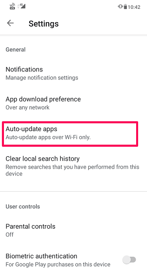 app di aggiornamento automatico su Android