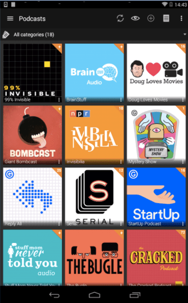 nejlepší aplikace pro podcasty - závislý na rádiu