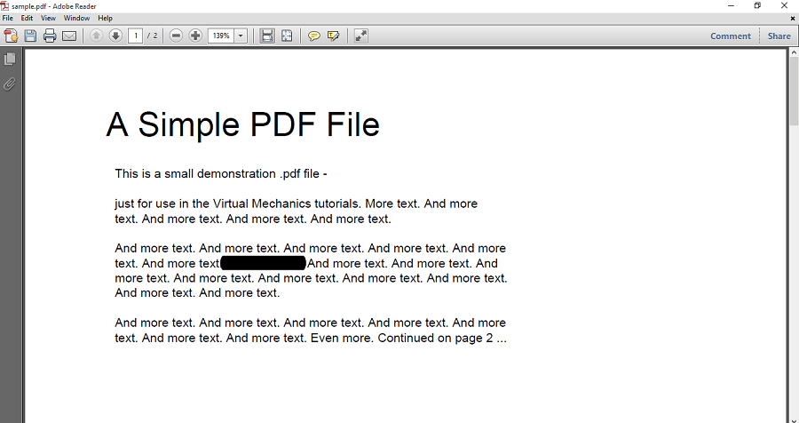 začernit text v PDF Adobe Reader