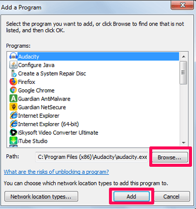 Windows Güvenlik Duvarı üzerinden bir programa izin ver