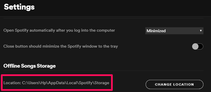 очистить кеш в Spotify с ПК с Windows