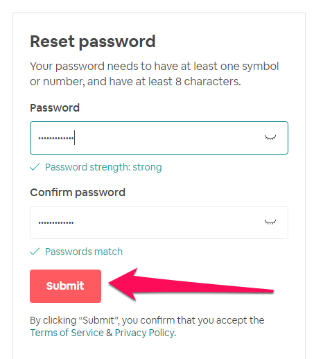 Airbnb şifresini sıfırla