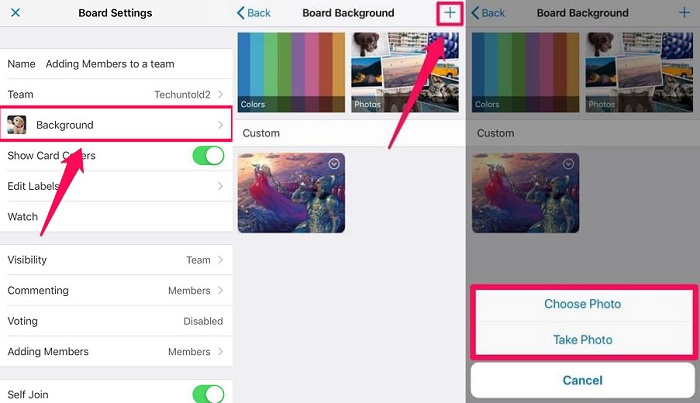 Ändern des Board-Hintergrunds in iOS mit benutzerdefinierten Bildern