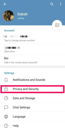 alterando as configurações de privacidade e segurança