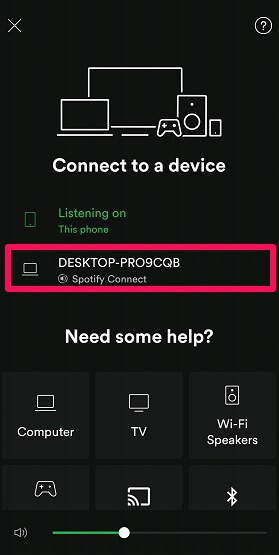 Spotify接続の使用方法
