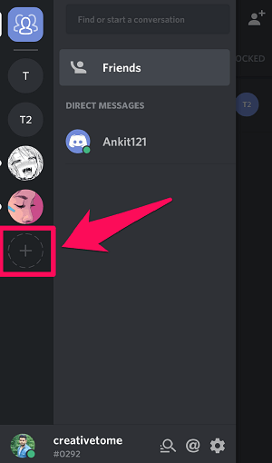 kattintson a + ikonra androidon