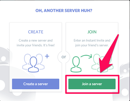 klik på join a server