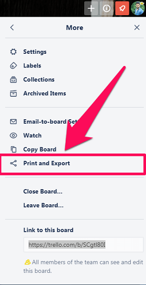 Klicken Sie auf Drucken und Exportieren