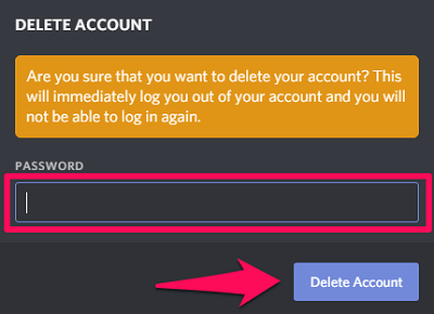 verwijder discord-account permanent