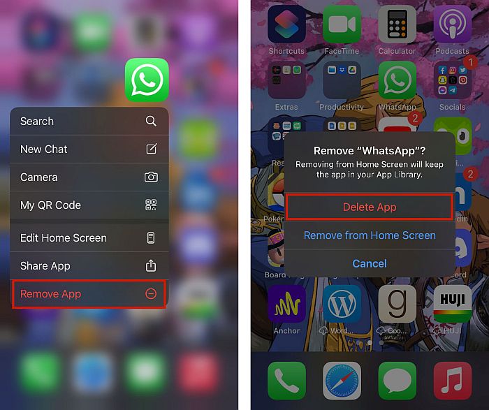 WhatsApp-app verwijderen op iPhone