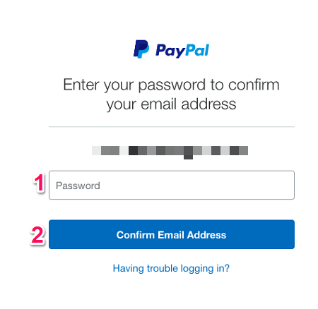 PayPal пароль