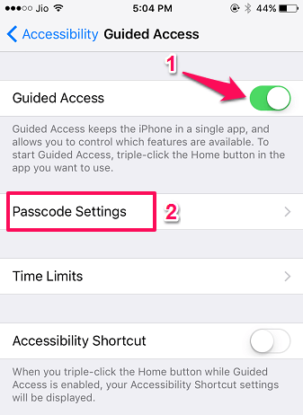habilitar o acesso guiado no iPhone