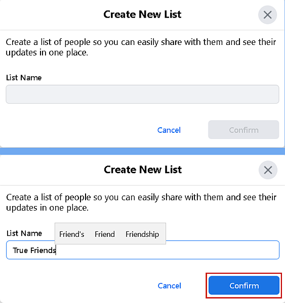 Criando uma lista de amigos personalizada no facebook