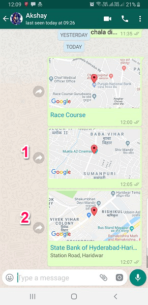 Lokalizacja WhatsApp na Androidzie