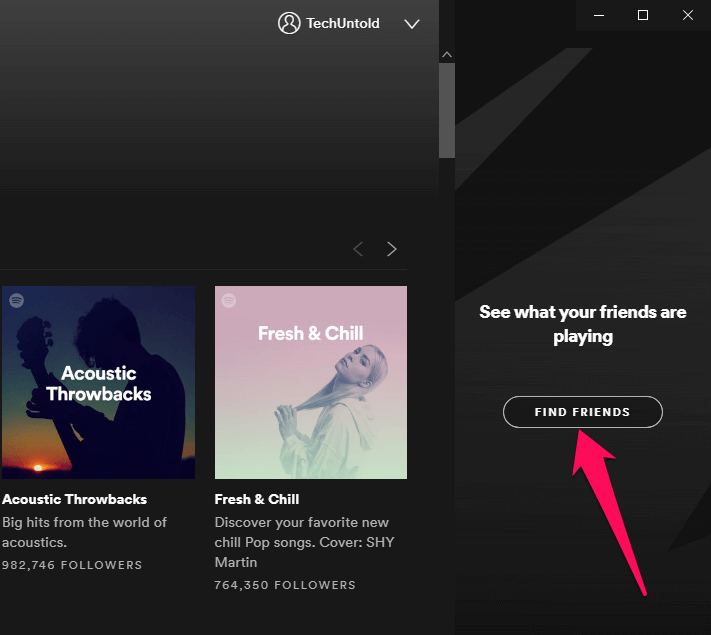 find venner på Spotify