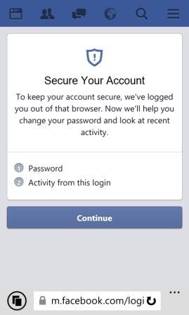 해킹된 페이스북 계정 되찾기 - 비밀번호 묻기