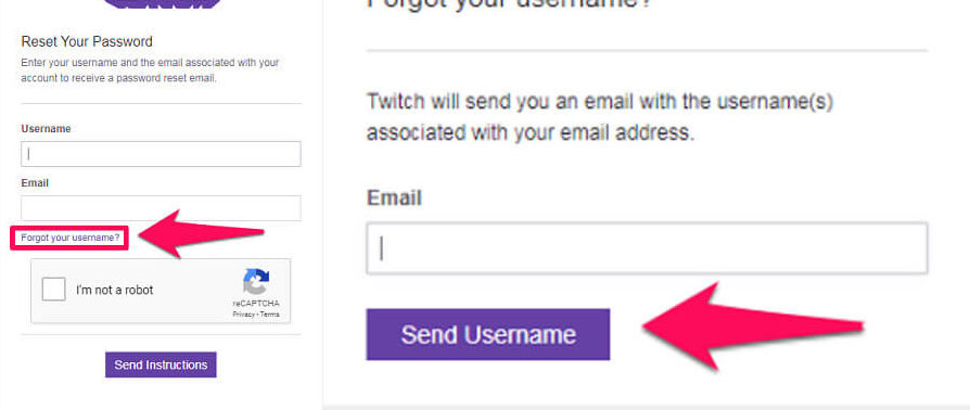 get your username through email