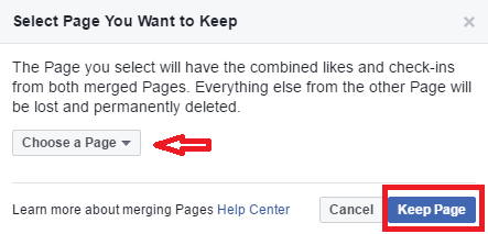 如何将两个 facebook 页面合并为一个 - 请求