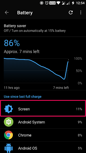 como diminuir o brilho da tela abaixo do nível mínimo no Android - uso da bateria