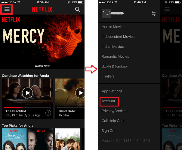 删除继续在 Netflix iphone android 应用上观看
