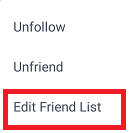 edit friend list on Facebook