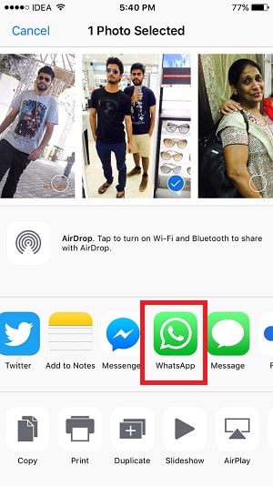 πώς να δημοσιεύσετε την κατάσταση του whatsapp από τη συλλογή ή τη φωτογραφική μηχανή - iOS whatsapp