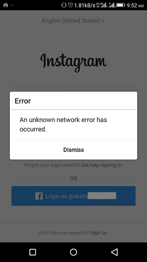 jak reaktywować tymczasowo wyłączone konto na Instagramie - nieznany błąd