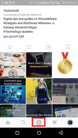 jak zmienić kolejność wielu zdjęć lub filmów w jednym poście na Instagramie - ikona plus