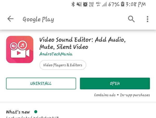Android alkalmazás a hang eltávolításához a videóból