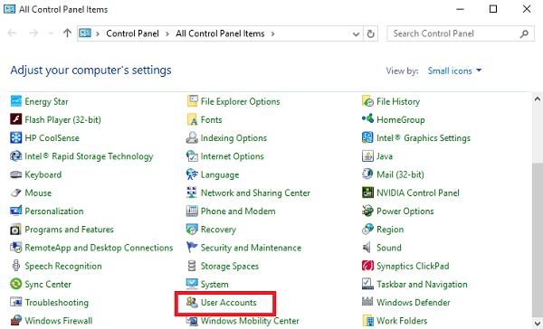 hvordan fjerne påloggingspassord i Windows PC-låseskjerm-kontrollpanel