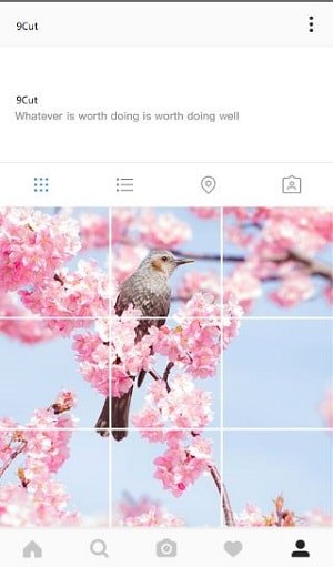 Instagramで写真を並べて表示する方法-9CUT