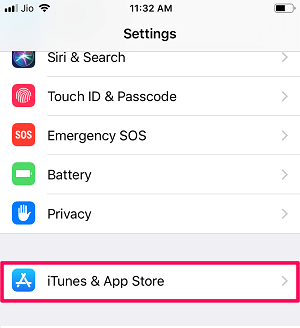 iTunes ve App Store seçeneği