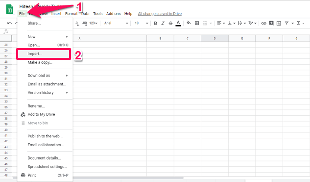 CSV in Google Sheets importieren