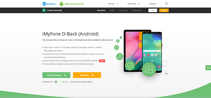 iMyFone D-Back Homepage