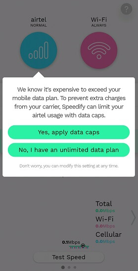 limitar o uso de dados móveis