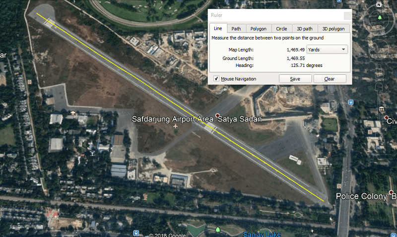 измерить расстояние в Google Earth Pro