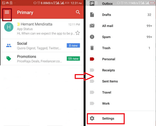 slå av/på Smartsvar i Gmail