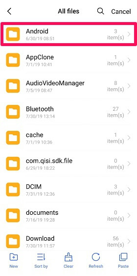mobilny folder Android