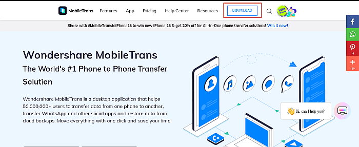 Mobiletrans hjemmeside