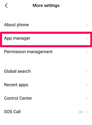 App-Manager öffnen