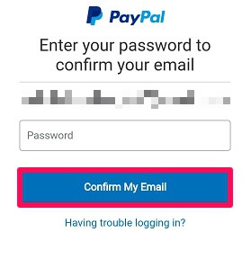 password per confermare l