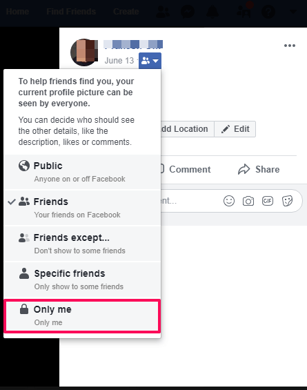 Profilbild auf Facebook privat machen