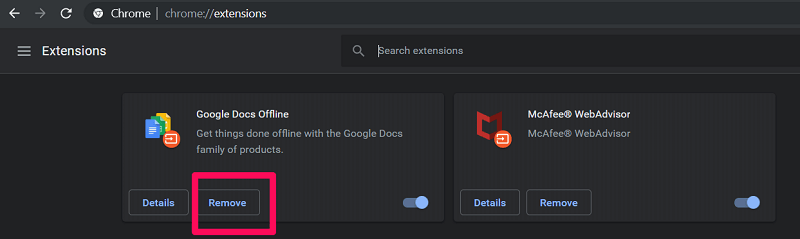 Entfernen Sie Google Chrome-Erweiterungen